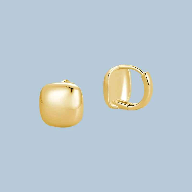 Chunky Square Hoop Sterling Silver Earring
