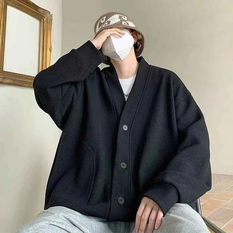 Men's Casual Autumn Korean Solid Color Cardigan