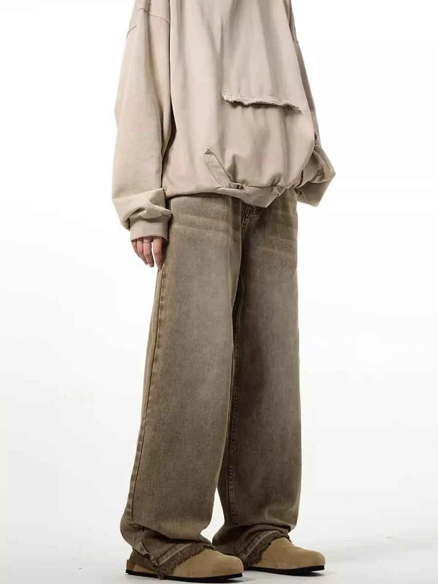 Distressed Brown Cowgirl Wide Leg Jeans