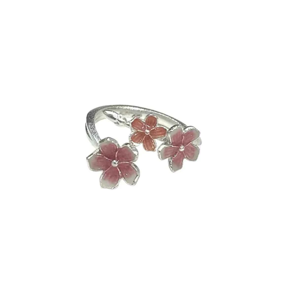 Sweet Gradient Flowers Cuff Finger Ring