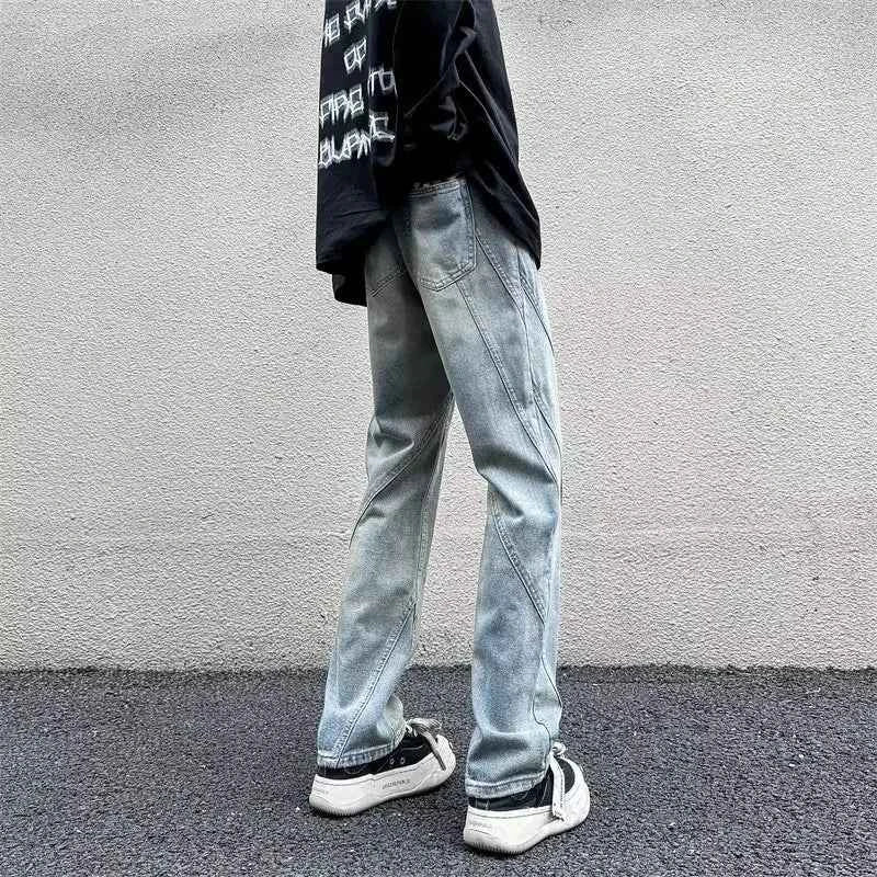 Slim Fit Streetwear Distressed Denim Jeans