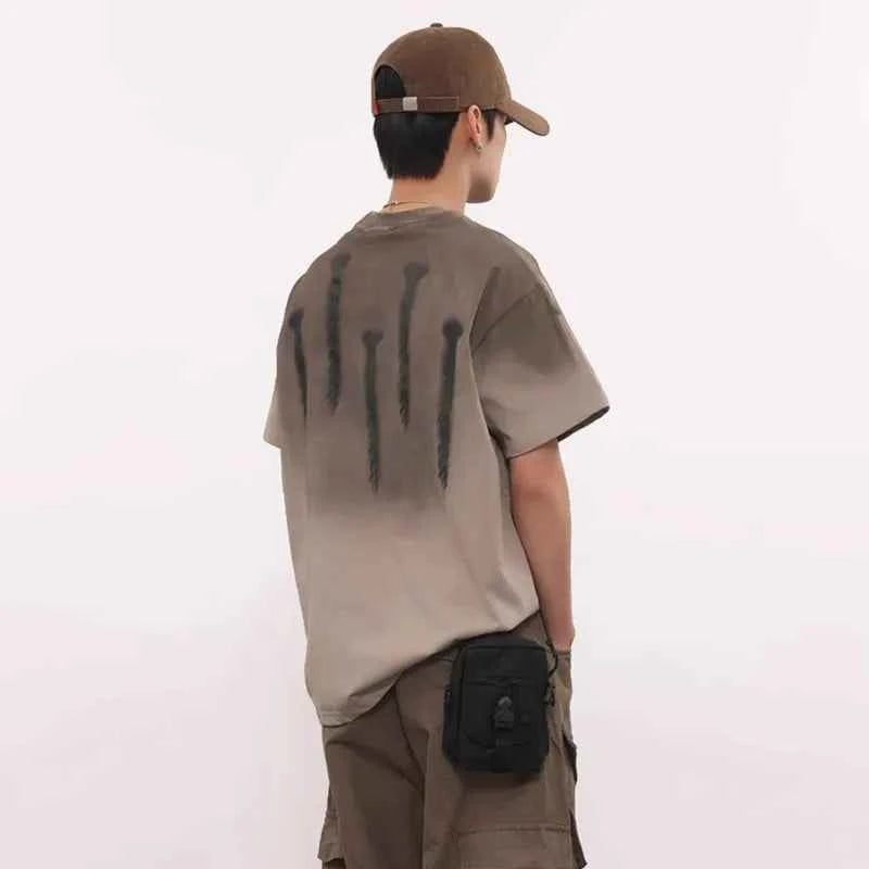 Vintage Washed Graphic Print Short Sleeve T-Shirt
