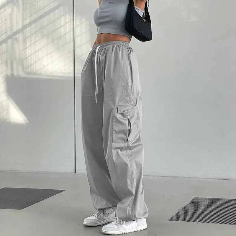 Vintage High Waist Wide Leg Cargo Pants