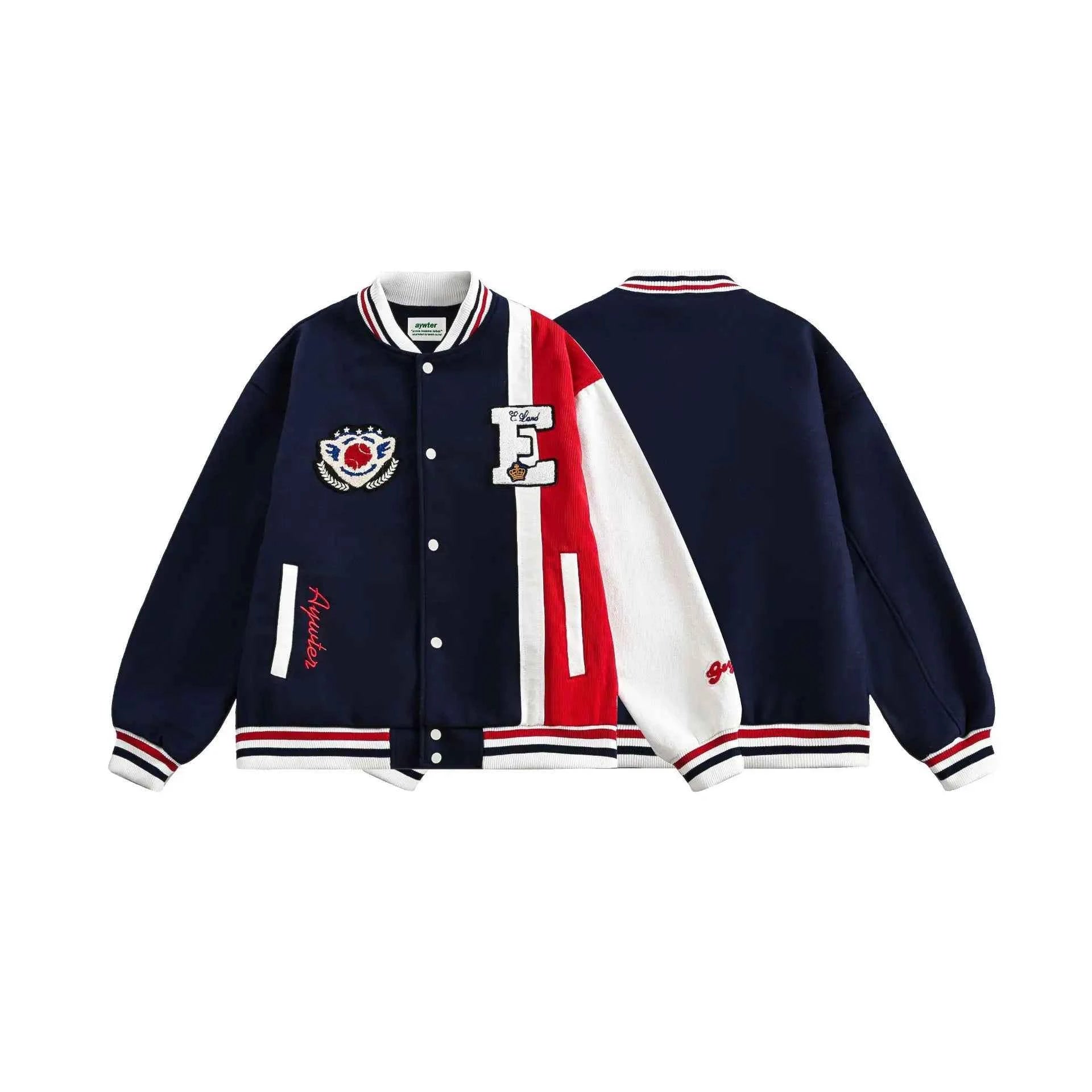 Y2K Embroidered Patchwork Baseball Varsity Jacket