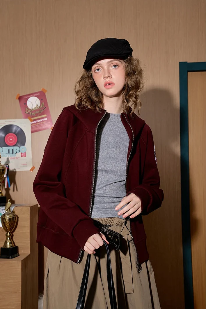 Streetwear Embroidered Hooded Baseball Sweatshirt - Luxuryurbanwear