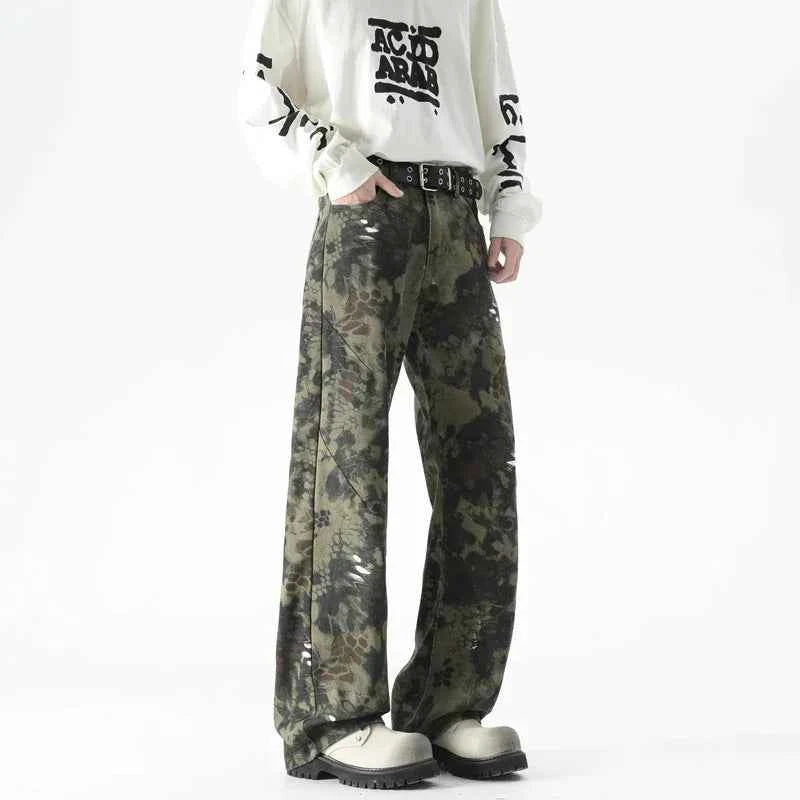 Graffiti Vintage Camouflage Baggy Jeans