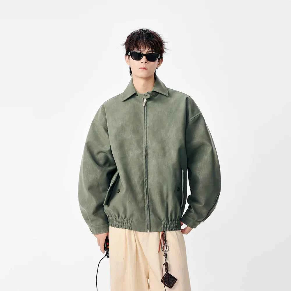 Insulated Faux Leather Loose Fit Jacket