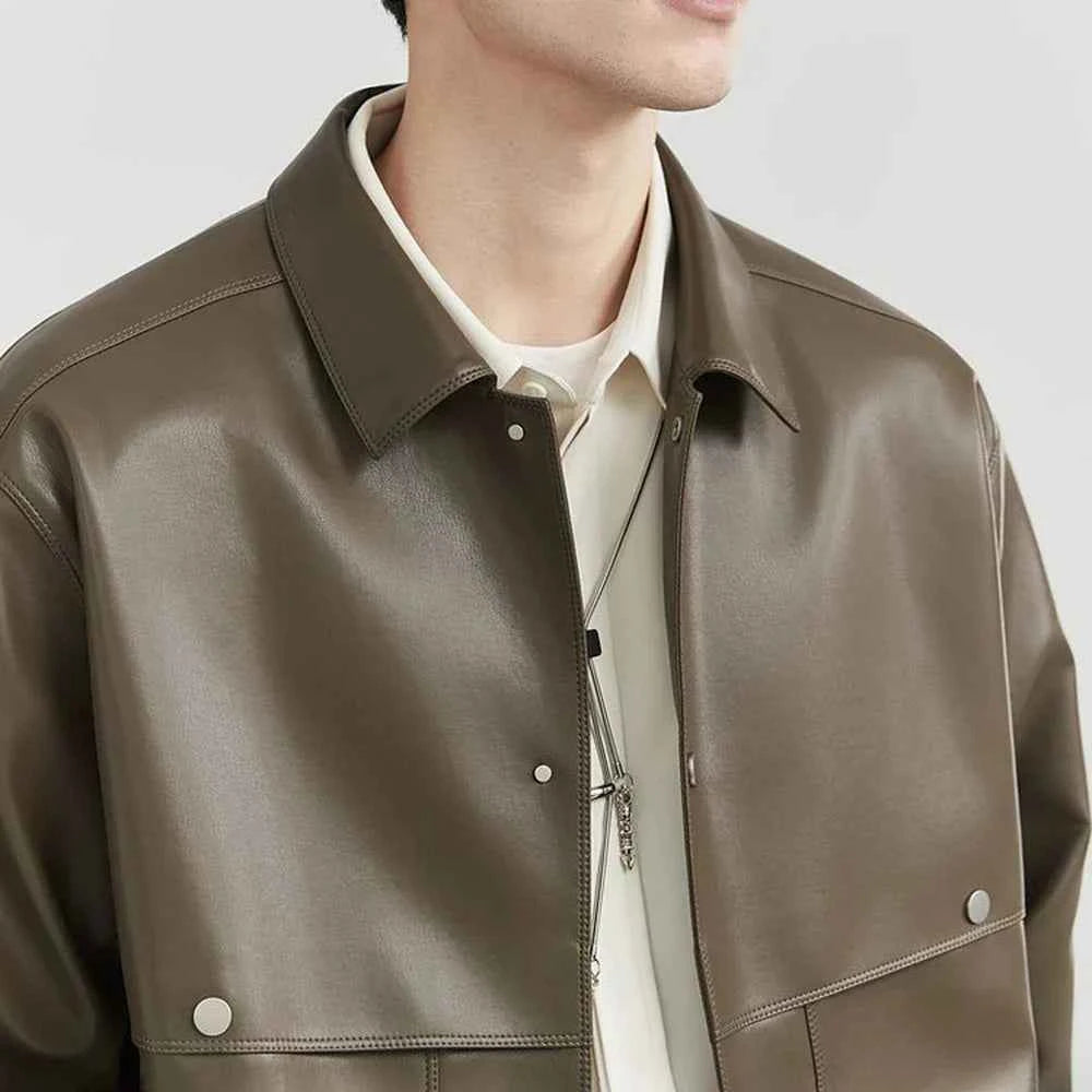 Versatile Mens Moto Biker Leather Jacket