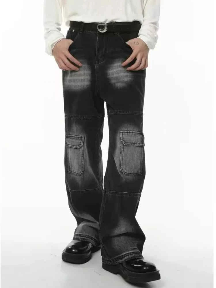 Utility Vibe Vintage Black Baggy Cargo Jeans