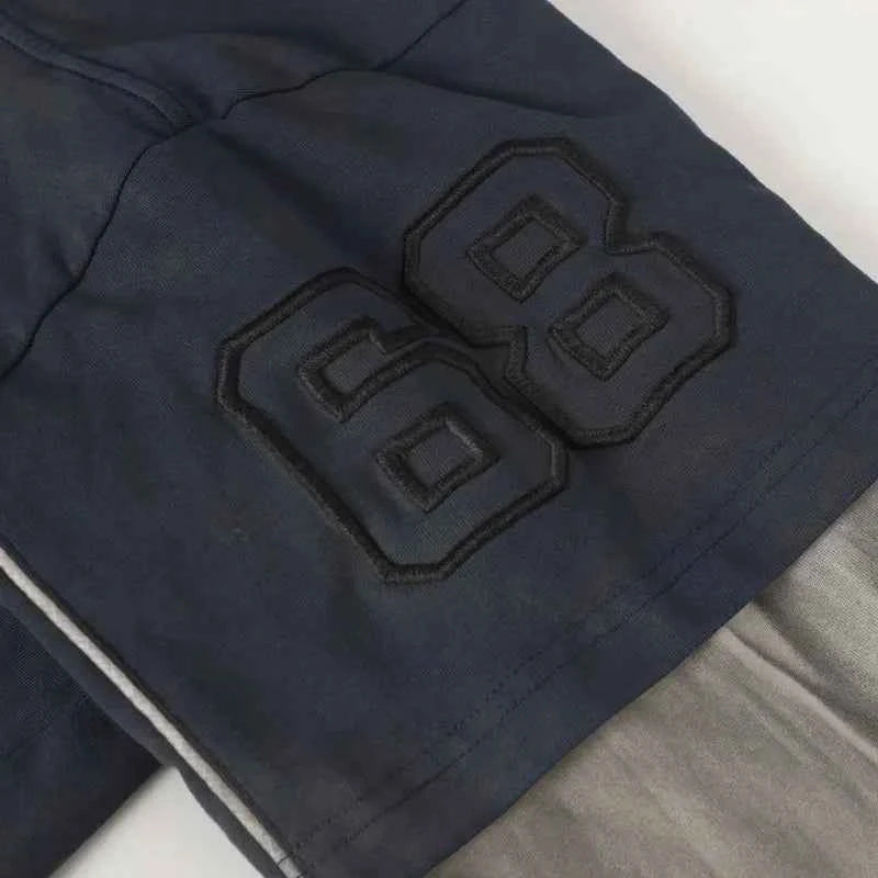 Grunge Two Layered Long Sleeve Sports T-Shirt