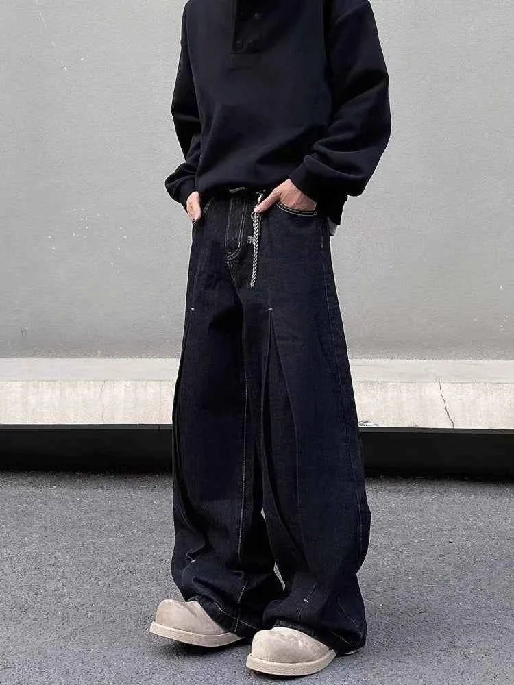 Wardrobe Staple Black Baggy Wide Leg Denim Jeans