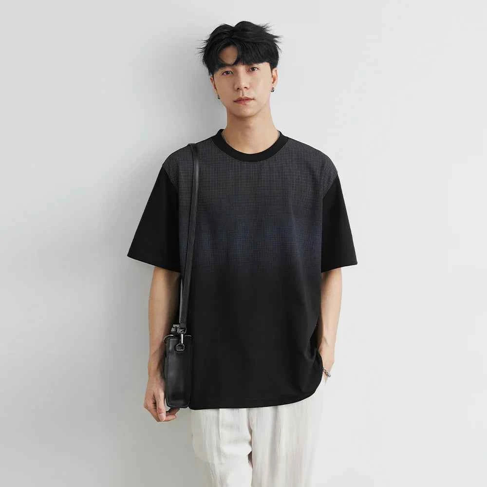 Men's Cool Gradient Color Loose Fit Short T-Shirt