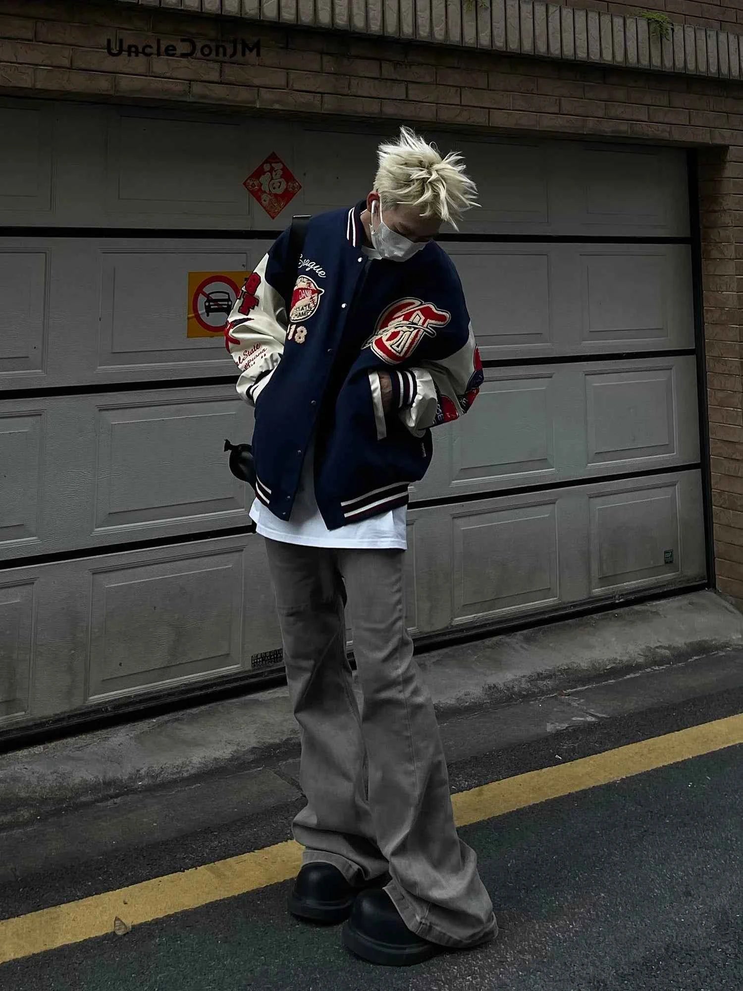 Vintage Embroidered Baseball Patchwork Varsity Jacket
