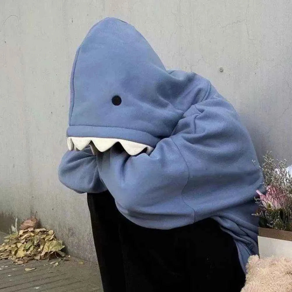 Y2K Funny Shark Patchwork Kawaii Hoodie