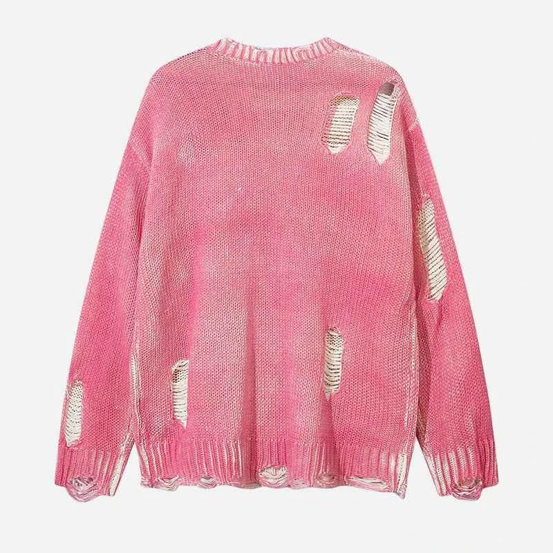 Vintage Distressed Loose Knitwear Sweater