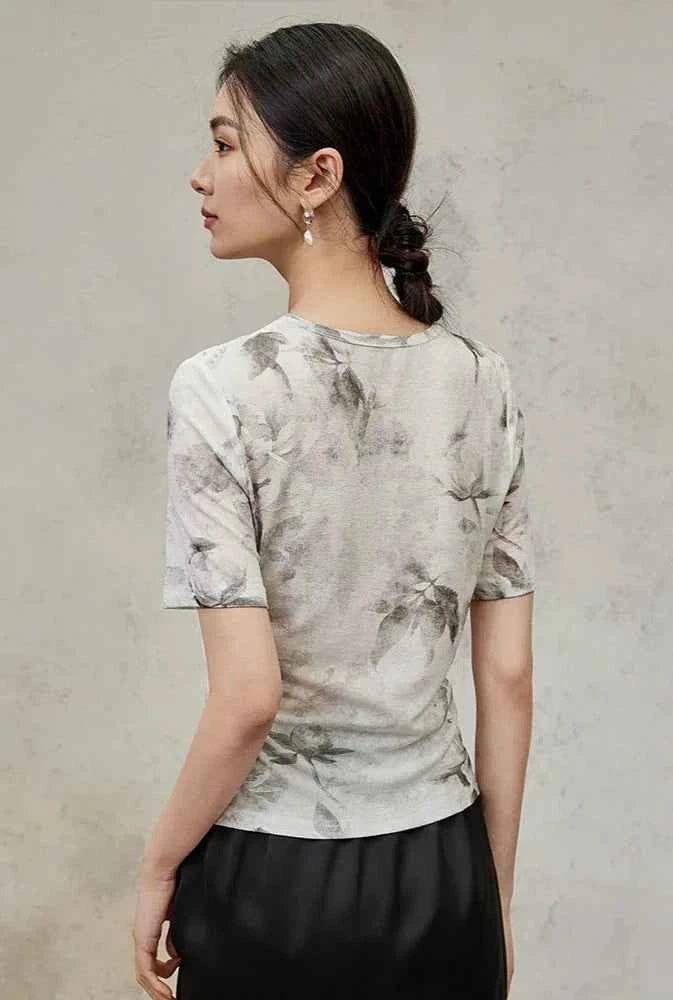 Floral Hollow Out Casual Loose T-Shirt
