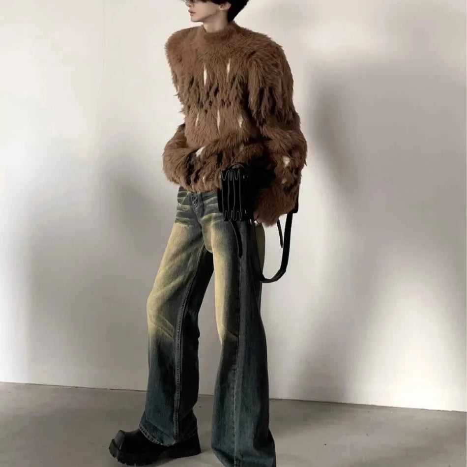 Aura Color Blocked Stand Collar Sweater
