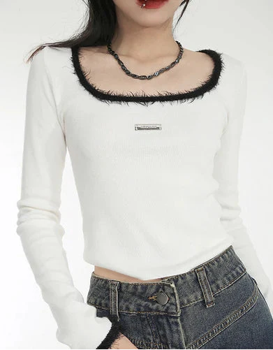 Sexy Black Sheath Knit Long T-Shirt - Luxuryurbanwear