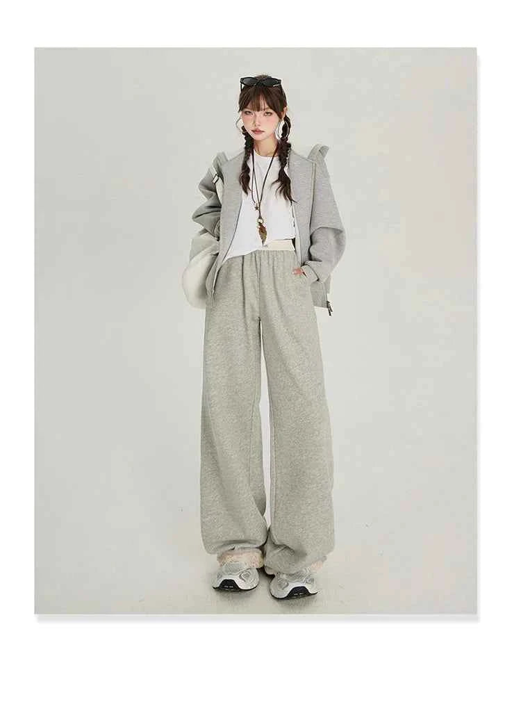 High Waist Elastic Wide Leg Sweatpants