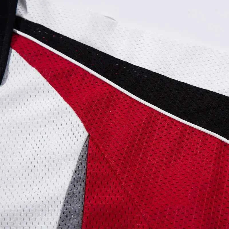 Retro Patchwork Graphic Mesh Jersey Polo Sport T-Shirt