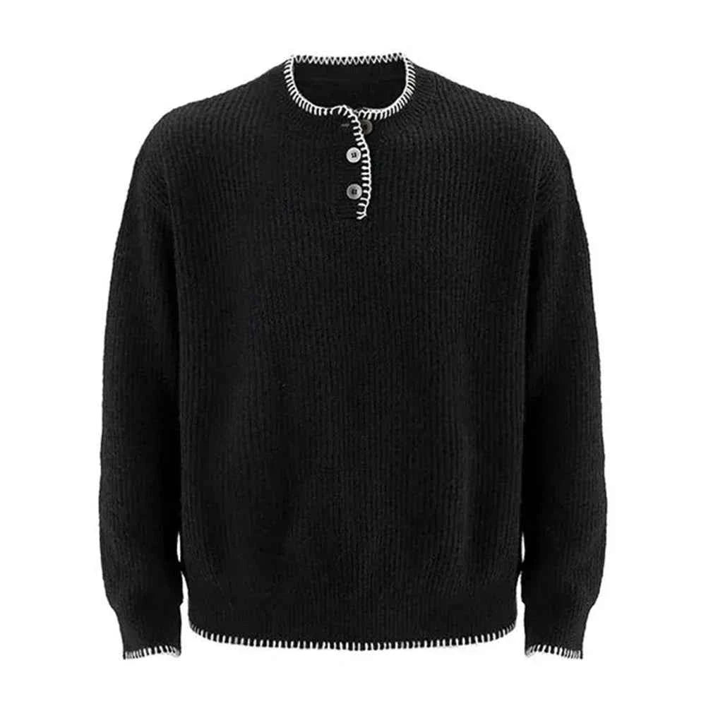 Long-lasting Men Retro Loose Collar Sweater