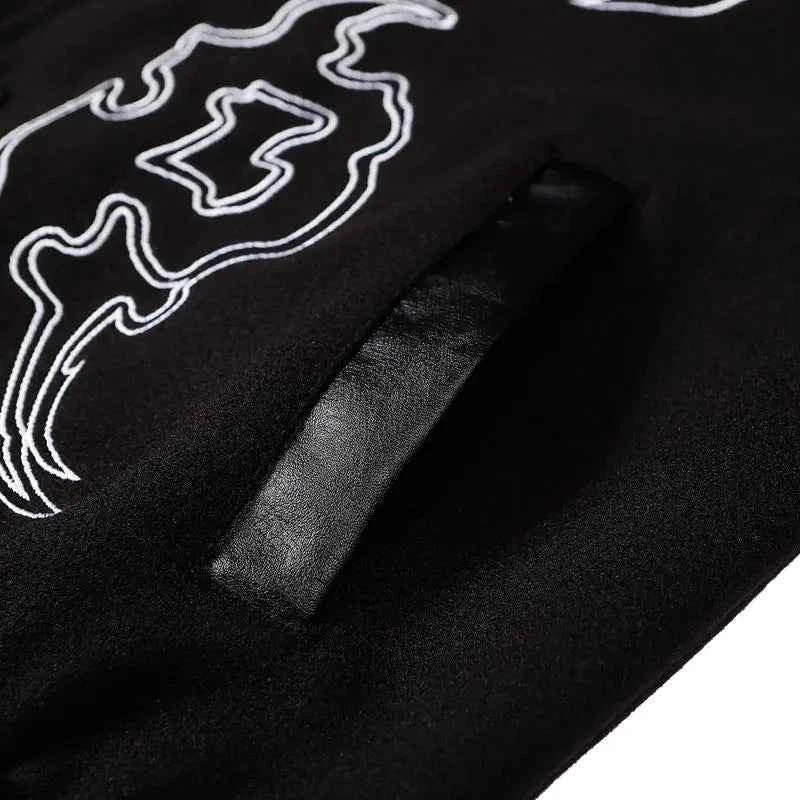 Y2K Versatile Patchwork Hip Hop Varsity Leather Jacket