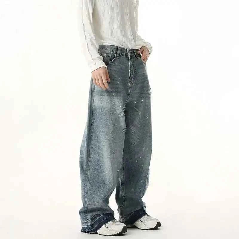 Stylish Loose Straight Durable Denim Jeans