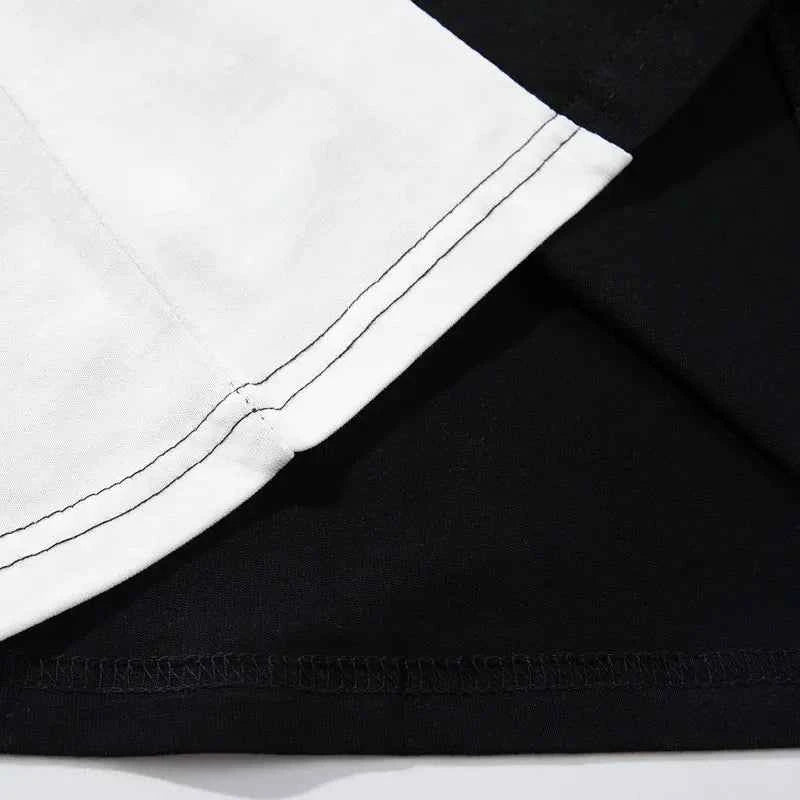 Y2K Graphic Patchwork Racing Cotton T-Shirt