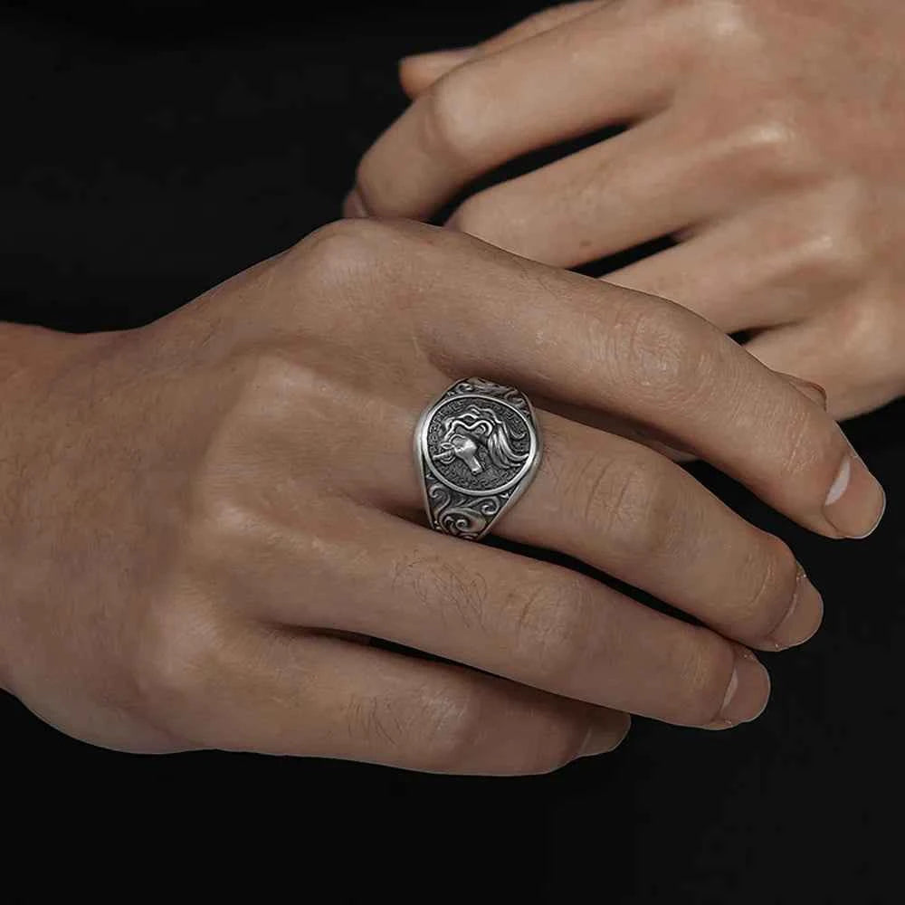 Y2K Adjustable Punk Gothic Unicorn Ring