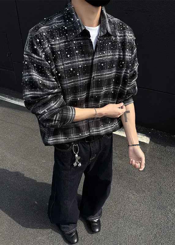 Breathable Starry Grid Long Sleeve Shirt