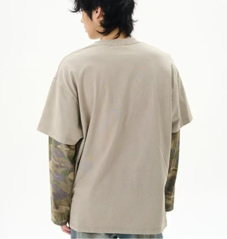 Retro Punk Camouflage Ripped Long Sleeve T-Shirt - Luxuryurbanwear