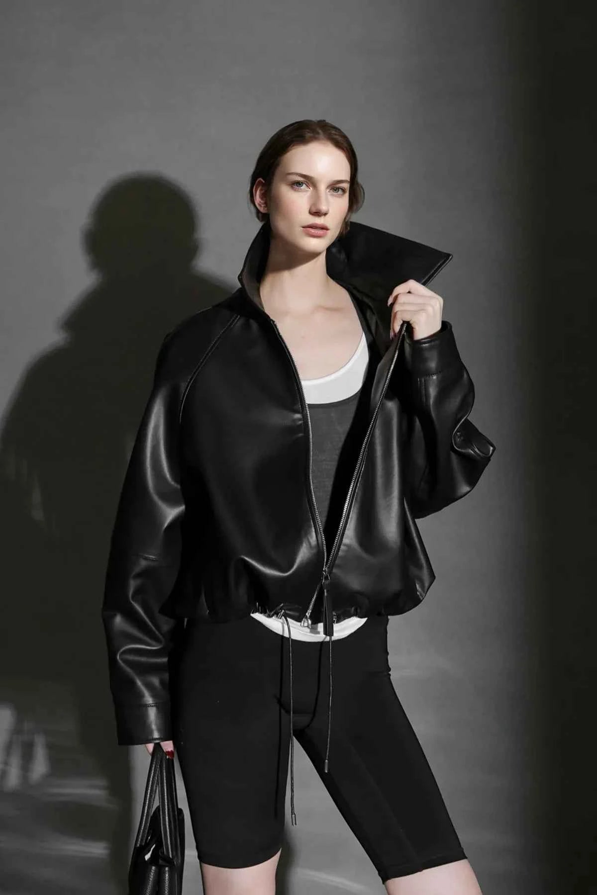 Women Luxury PU Leather Jacket
