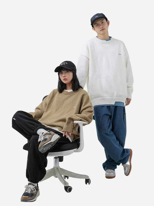 Y2K Soloid Color Patchwork Ripped Knit Sweater