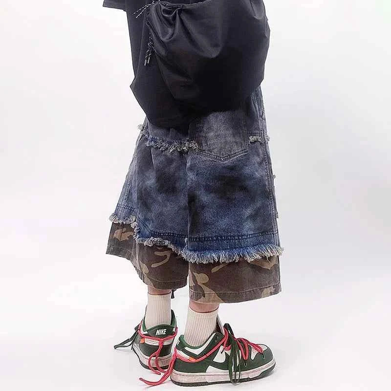 Stylish Personalized Camouflage Denim Jorts