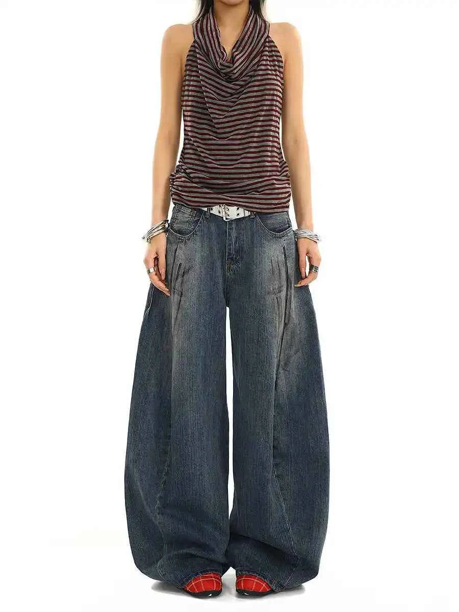 Vintage Oversize Style Blue Boyfriend Jeans