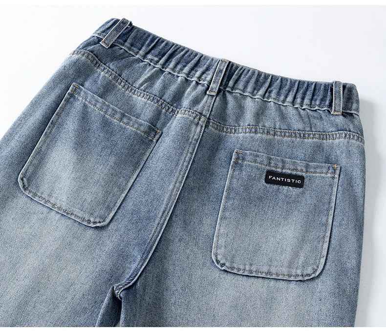 Y2K Trendy Loose Fit Elastic Waist Jeans