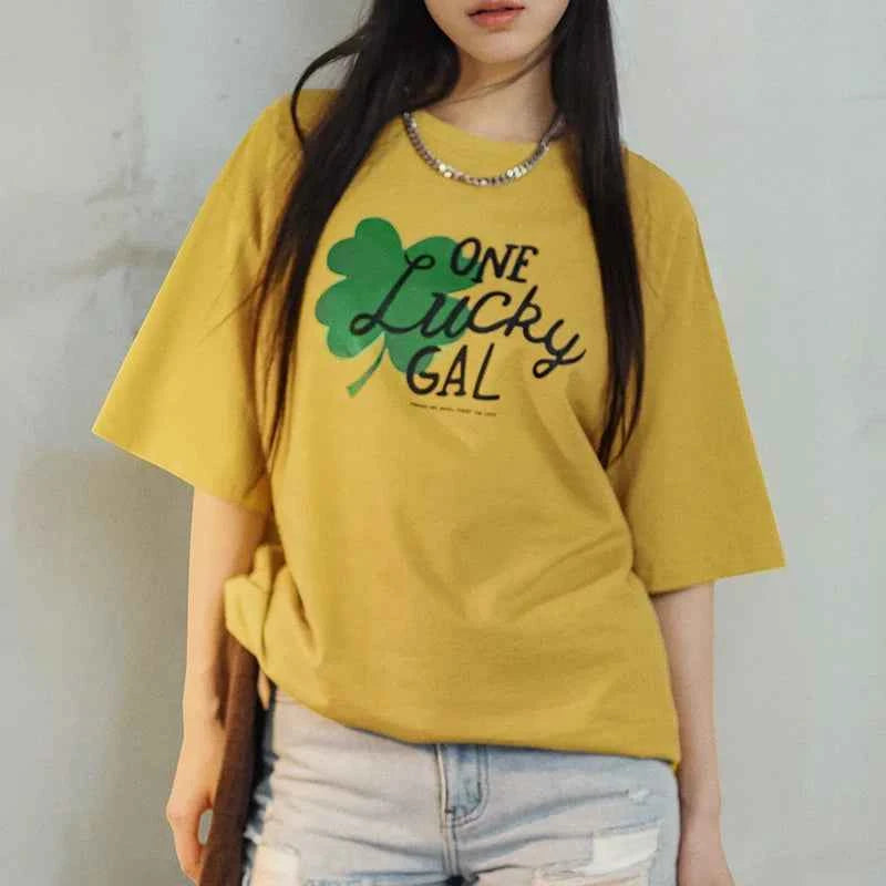 Casual Clover Print Short Sleeve T-Shirt