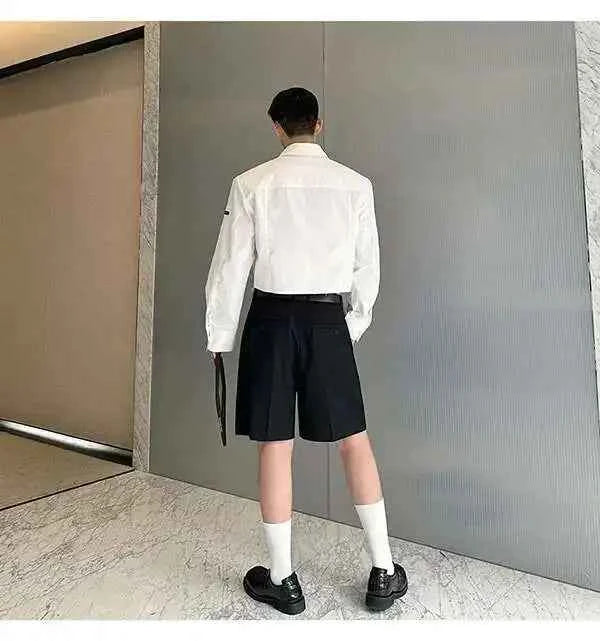 Men Elegant Solid Color Korean Style Short