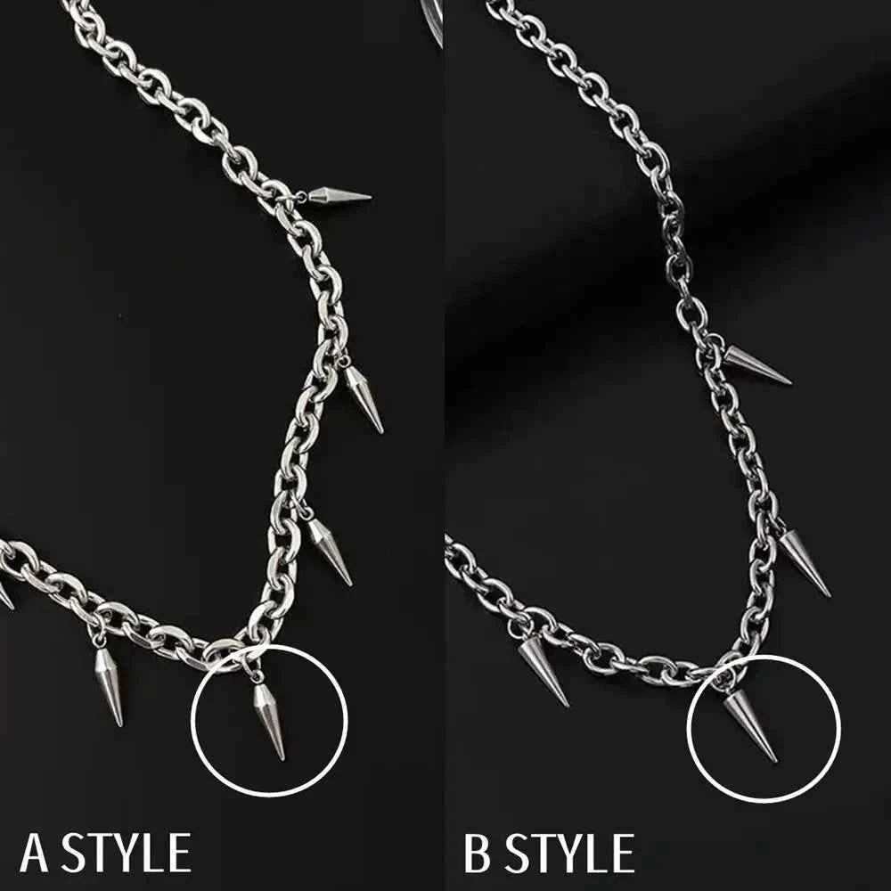 Rivet Titanium Steel Cone Pendant T-Shirt