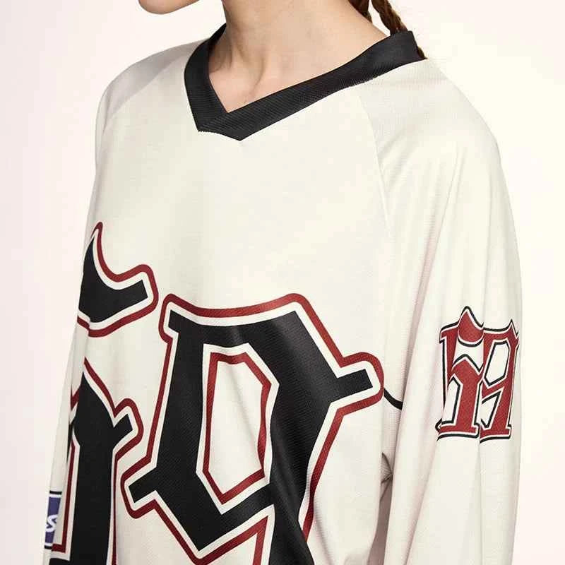 Retro Oversized Letter Printed Long T-Shirt