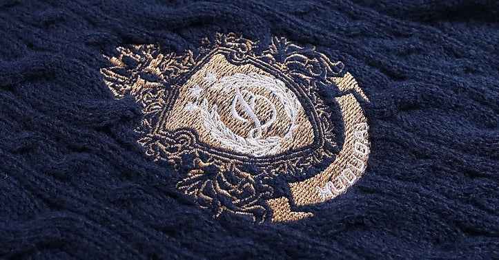 Premium Retro College Style V-Neck Collar Sweater