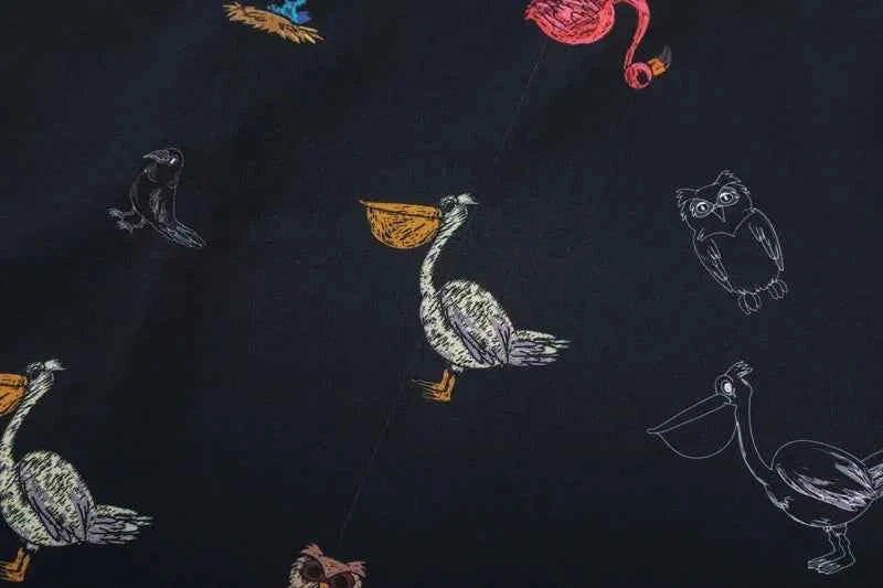 High-Quality Tropical Birds Graphic Short Sleeve Shirt