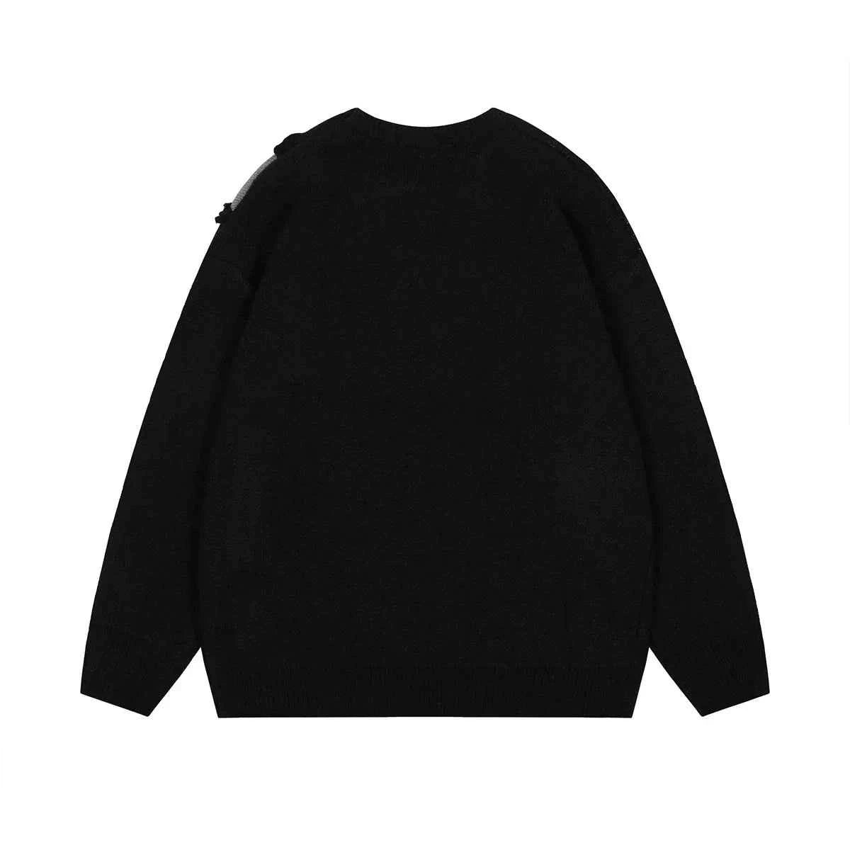 Y2K Easy Care Distressed Patchwork Knit Sweater