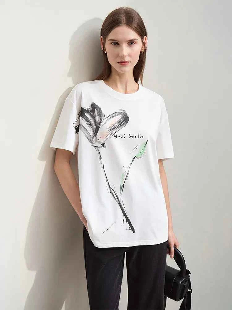 Ink Art Print Minimalist Summer T-Shirt
