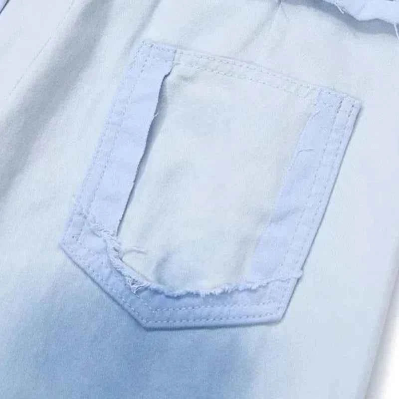Stylish Korean Patchwork Button Zipper Jeans