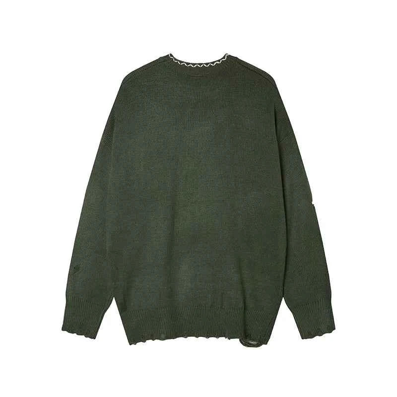 Y2K Women Cozy Distressed Oversized Knit Sweater