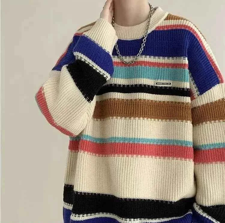 Y2K Striped Knitted Hip Hop Sweater