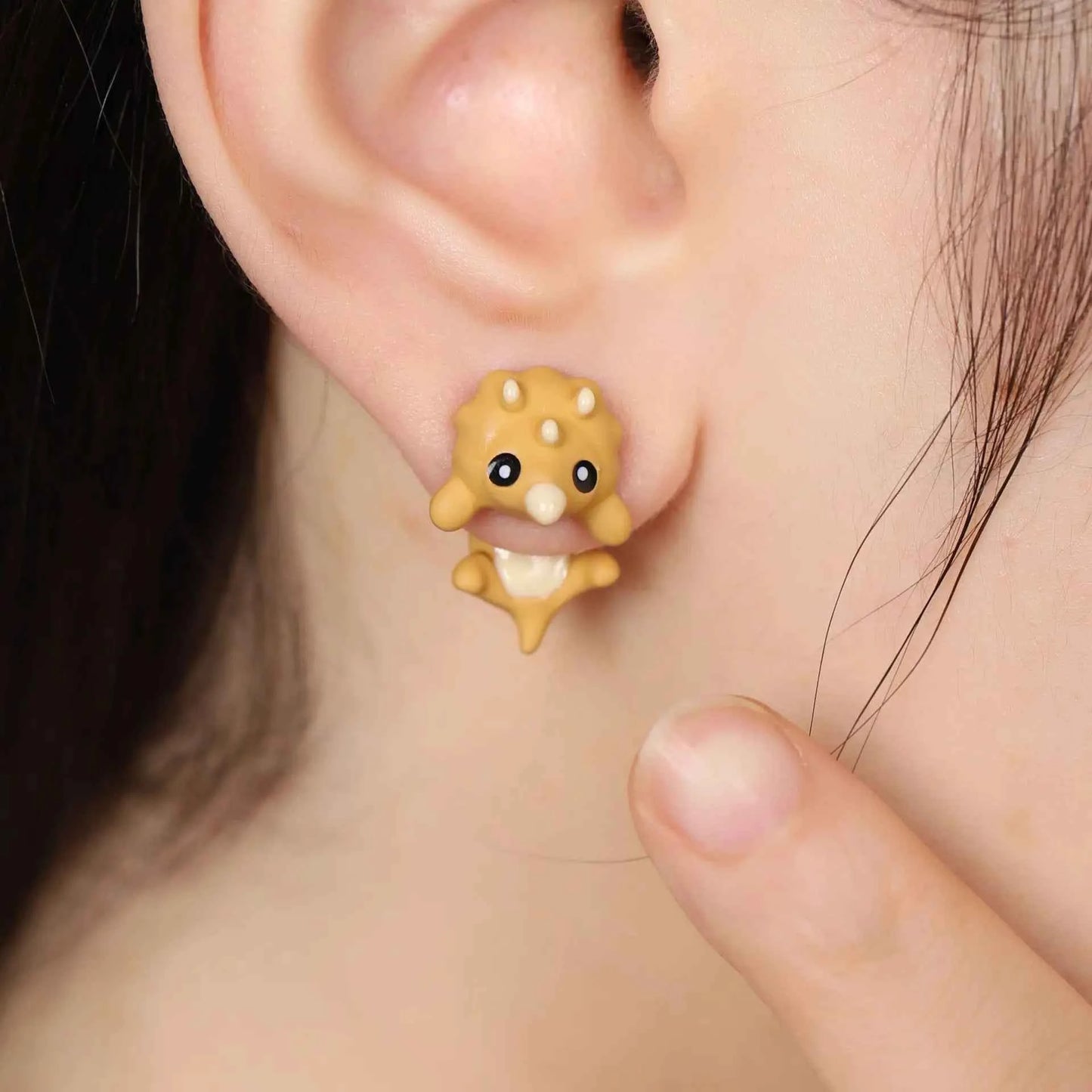 Cute Korean Style Dinosaur Crocodile Metal Earring