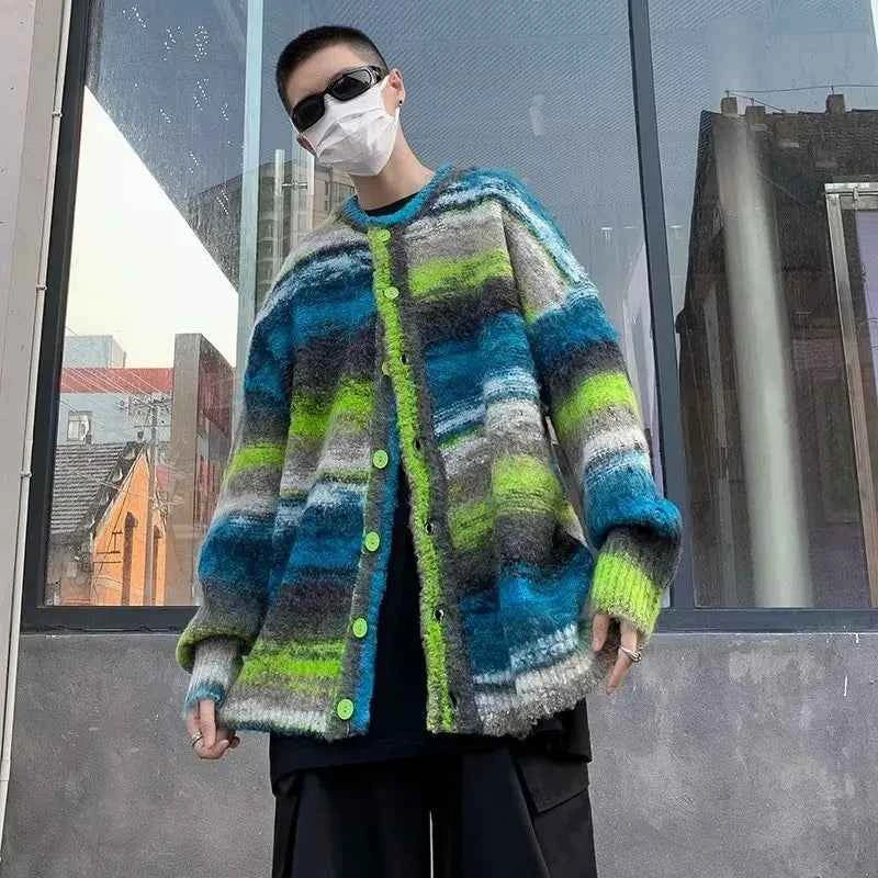 Effortless Punk Knitted Oversized Cardigan