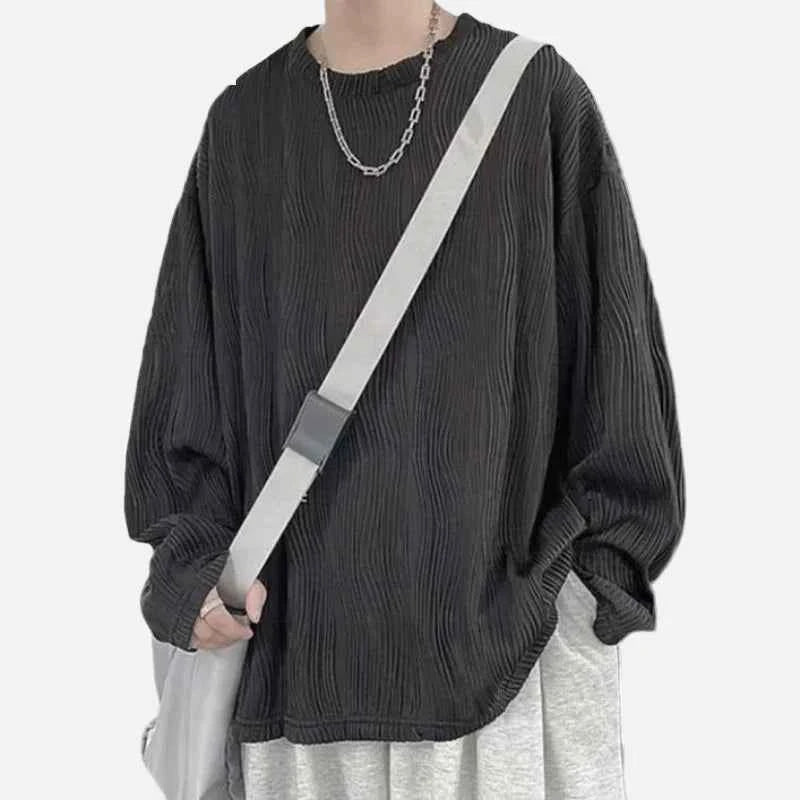Versatile Hip Hop Solid Color Long Sleeve T-Shirt